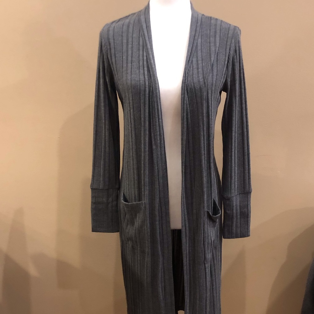 Peyton Jensen Gray Cover Up Cardigan Duster, Size S